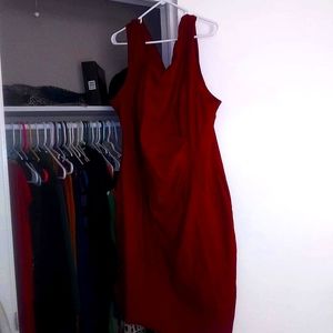 Red form fitting sheath